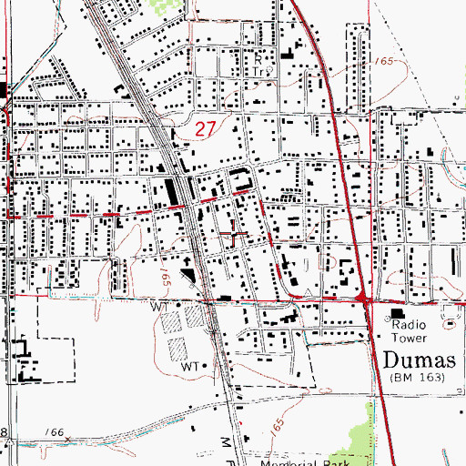 Topographic Map of First United Methodist Church, AR