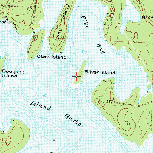 Topographic Map of Silver Island, MI