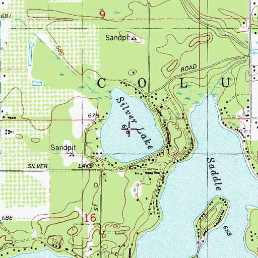 Topographic Map of Silver Lake, MI