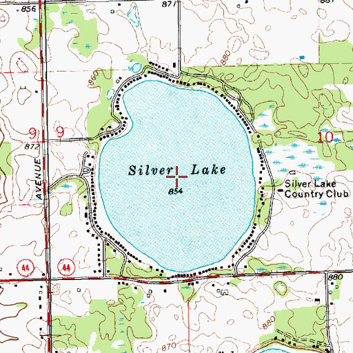 Topographic Map of Silver Lake, MI