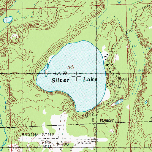 Topographic Map of Silver Lake, MI