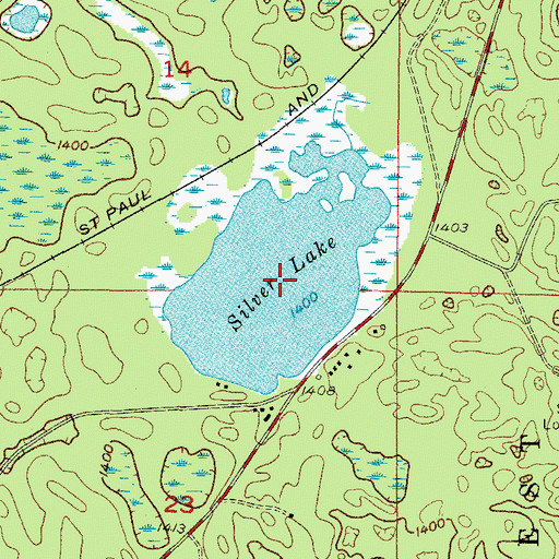 Topographic Map of Silver Lake, MI
