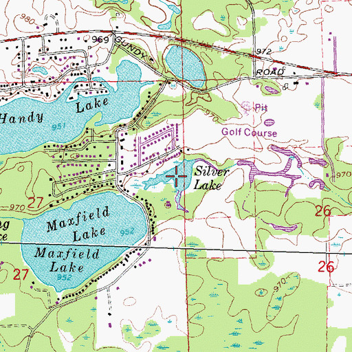 Topographic Map of Silver Lake, MI