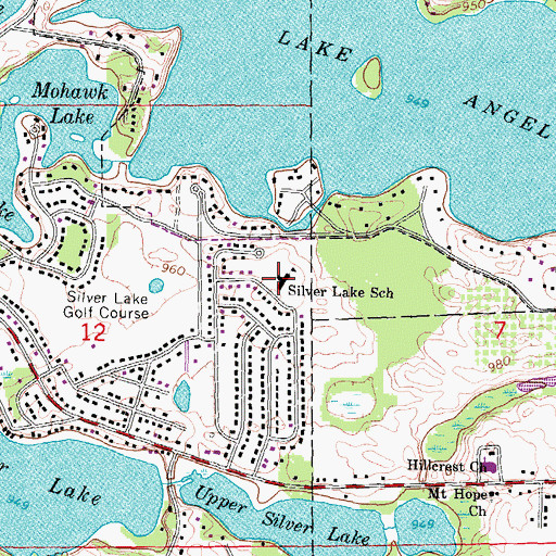 Topographic Map of Silver Lake School, MI