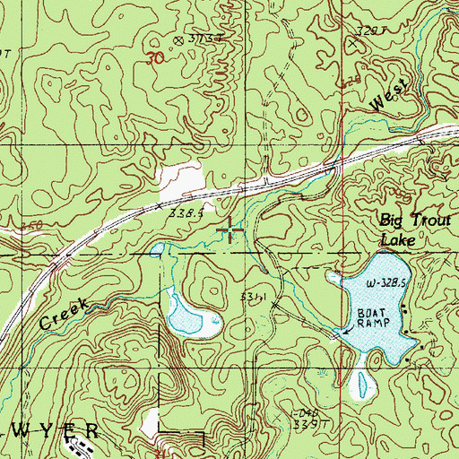 Topographic Map of Silver Lead Creek, MI