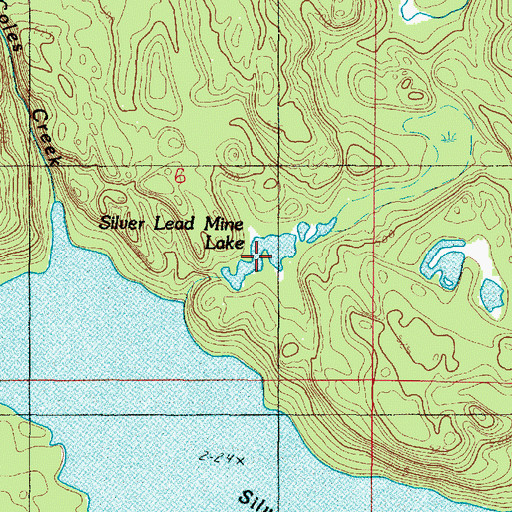 Topographic Map of Silver Lead Mine Lake, MI