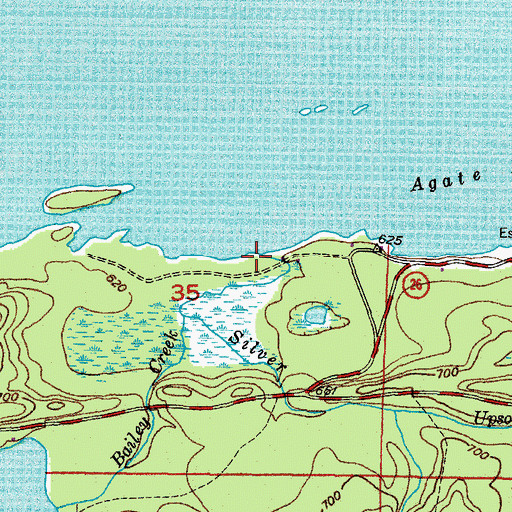 Topographic Map of Silver River, MI