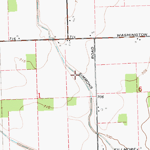 Topographic Map of Simmons Drain, MI