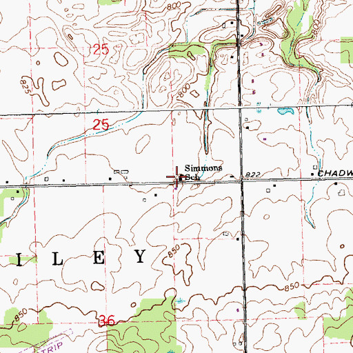 Topographic Map of Simmons School, MI