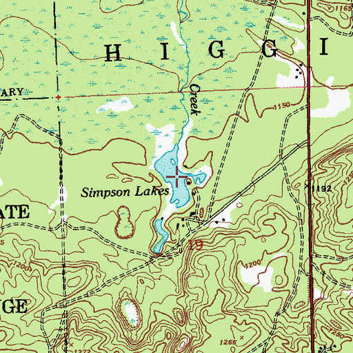 Topographic Map of Simpson Lakes, MI
