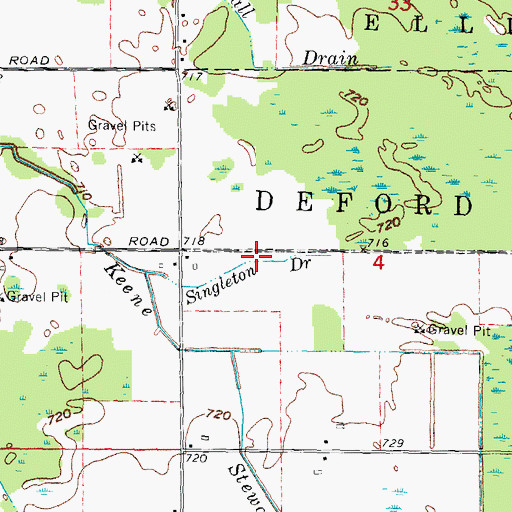 Topographic Map of Singleton Drain, MI