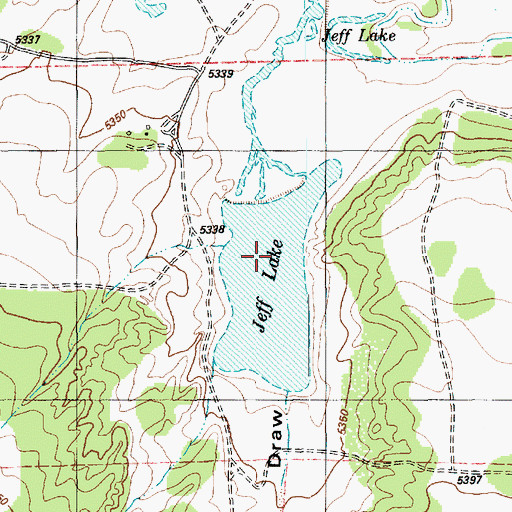 Topographic Map of Jeff Lake, AZ