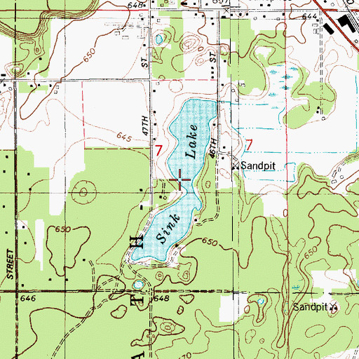 Topographic Map of Sink Lake, MI