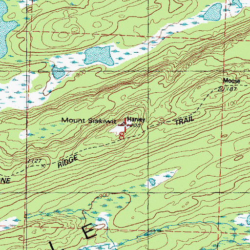 Topographic Map of Mount Siskiwit, MI