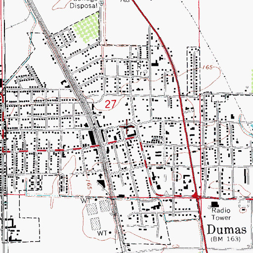 Topographic Map of Central Elementary School, AR