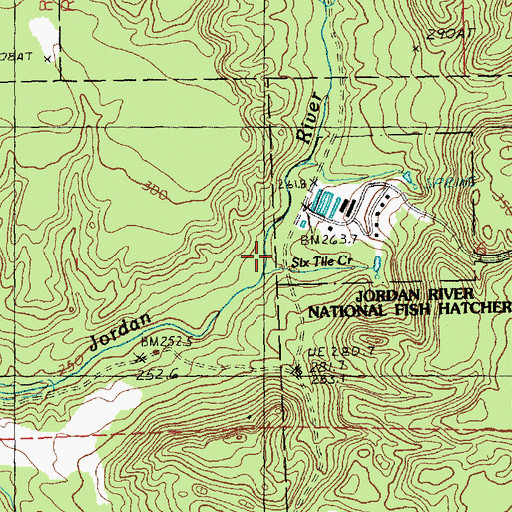 Topographic Map of Six Tile Creek, MI