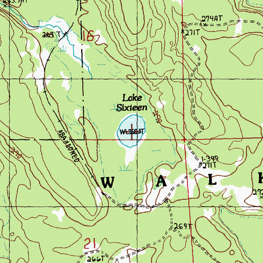 Topographic Map of Lake Sixteen, MI