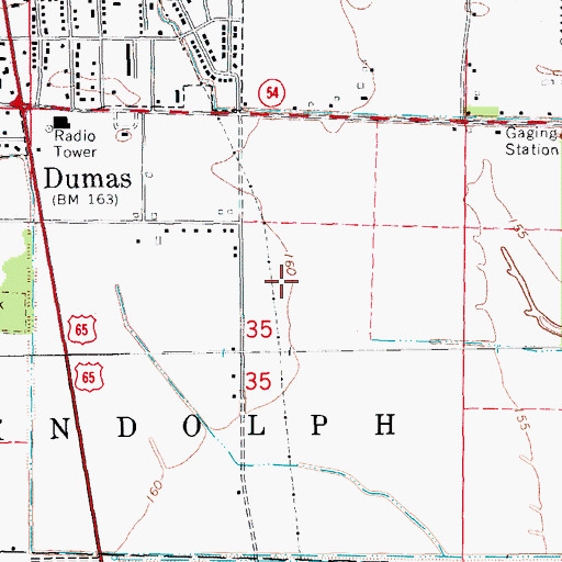 Topographic Map of First Assembly of God Church, AR