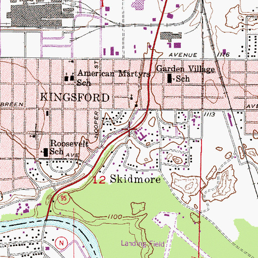 Topographic Map of Skidmore, MI