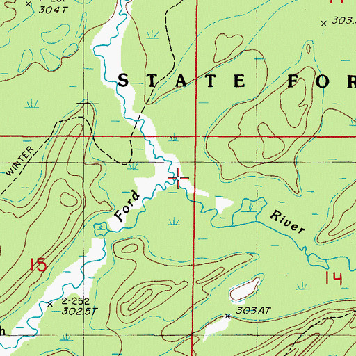 Topographic Map of Skidmore Creek, MI