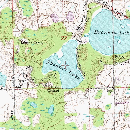 Topographic Map of Skinner Lake, MI