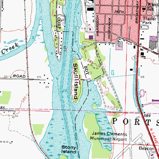 Topographic Map of Skull Island, MI