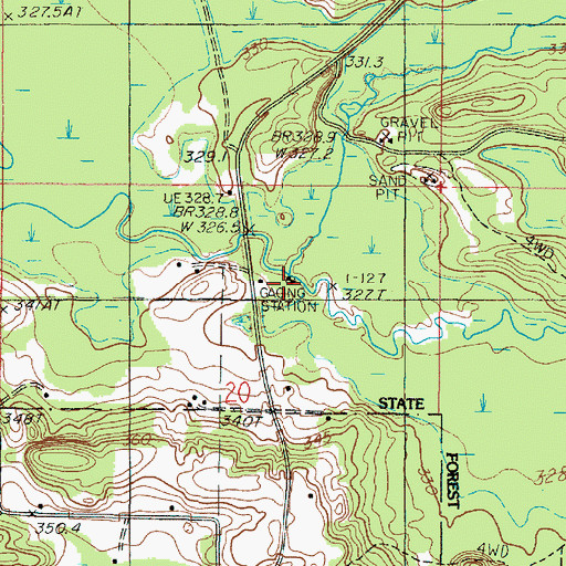 Topographic Map of Skunk Creek, MI