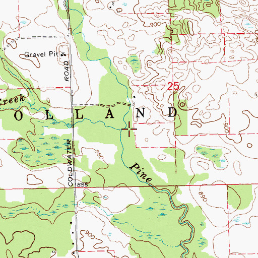 Topographic Map of Skunk Creek, MI
