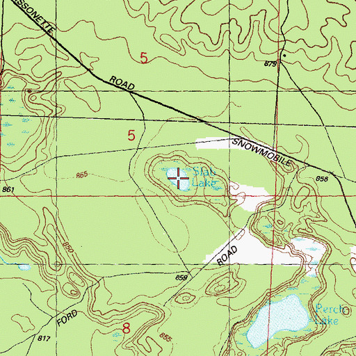 Topographic Map of Slab Lake, MI