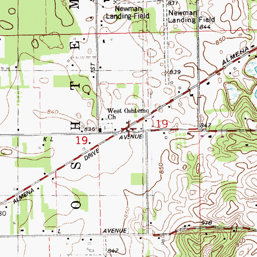Topographic Map of Slack School, MI