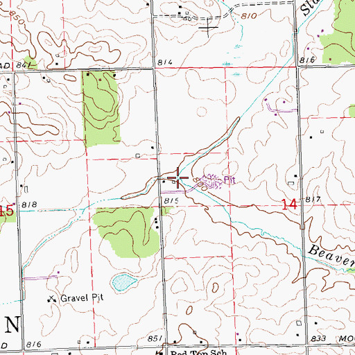 Topographic Map of Slater Creek, MI