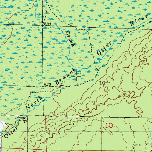 Topographic Map of Slates Creek, MI