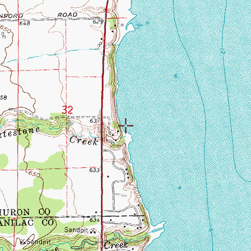 Topographic Map of Slatestone Creek, MI
