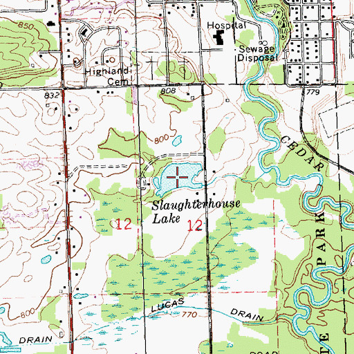 Topographic Map of Swan Lake, MI