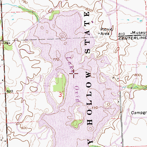 Topographic Map of Sleepy Hollow State Park, MI