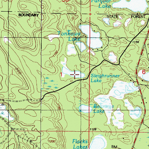 Topographic Map of Sleighrunner Lake, MI