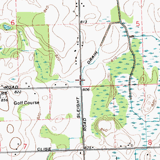 Topographic Map of Sleight Drain, MI