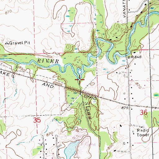 Topographic Map of Sloan Creek, MI