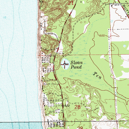 Topographic Map of Sloan Pond, MI