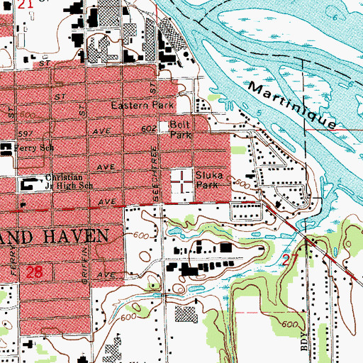 Topographic Map of Sluka Park, MI