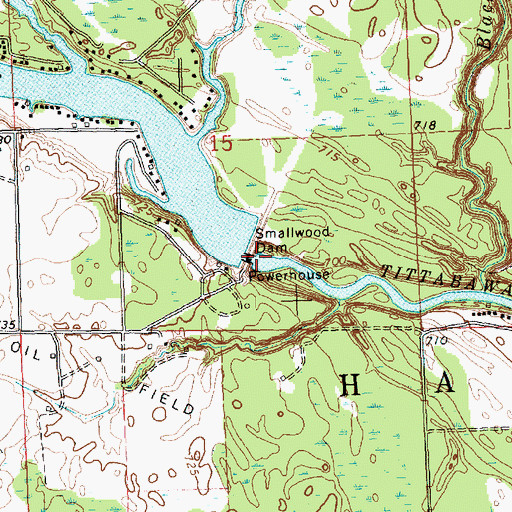 Topographic Map of Smallwood Dam, MI