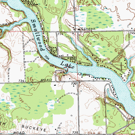 Topographic Map of Smallwood Lake, MI