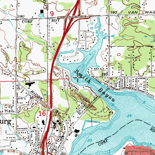Topographic Map of Smith Bayou, MI