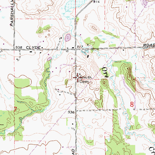 Topographic Map of Smith Cemetery, MI