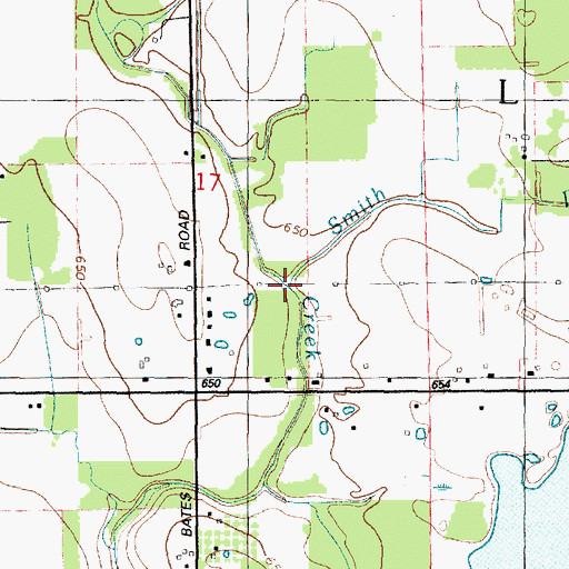 Topographic Map of Smith Drain, MI