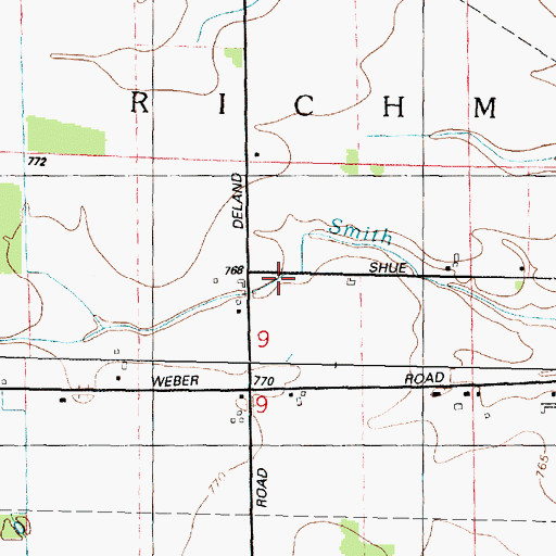 Topographic Map of Smith Drain, MI