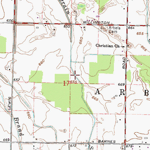 Topographic Map of Smith Drain, MI