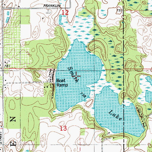 Topographic Map of Smith Lake, MI