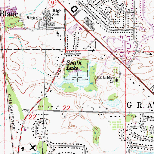 Topographic Map of Smith Lake, MI