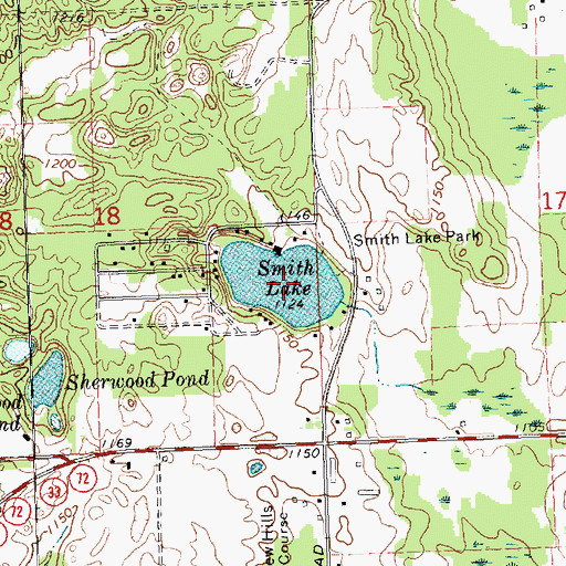 Topographic Map of Smith Lake, MI